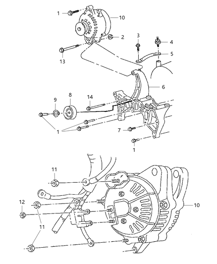 1997 Jeep Grand Cherokee Alternator Diagram for 56027912