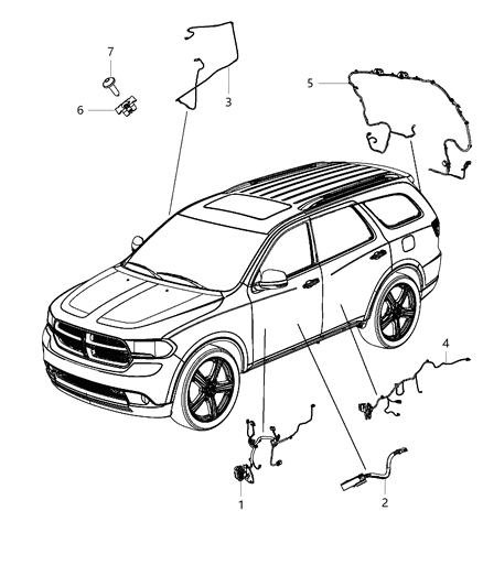 2015 Dodge Durango Wiring - Door, Deck Lid, & Liftgate Diagram