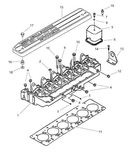 1998 Dodge Ram 2500 Regular Cab Cylinder Head Diagram 2 - Thumbnail