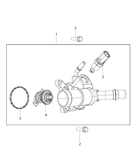 2014 Jeep Cherokee Thermostat & Related Parts Diagram 2 - Thumbnail