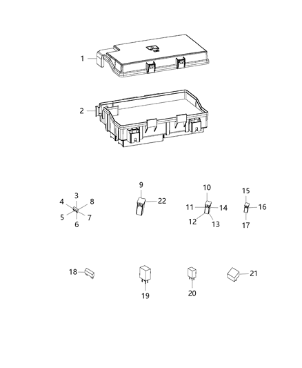 2013 Ram 3500 Pickup Power Distribution Center Diagram 1 - Thumbnail