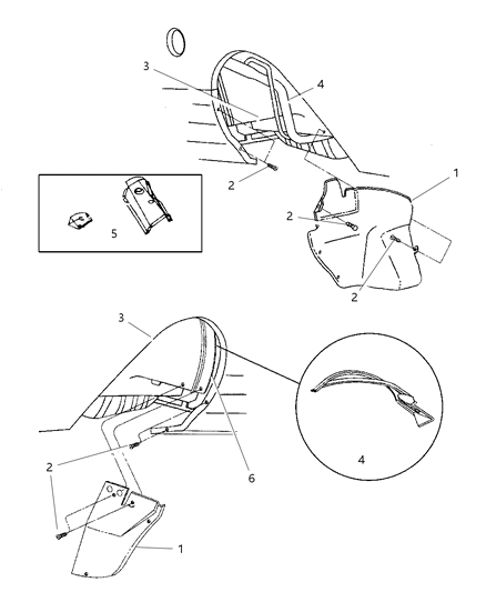 1997 Chrysler Concorde Wheelhouse, Rear Diagram for 4646927