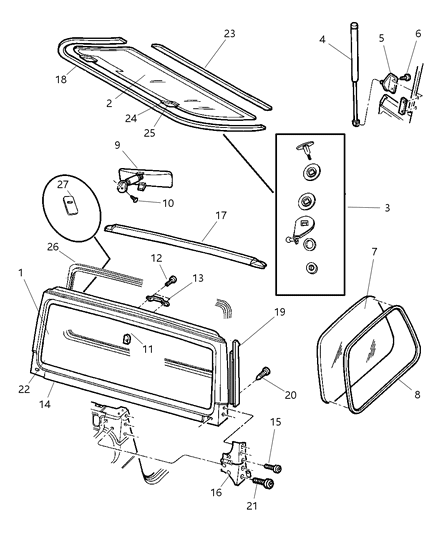 2001 Jeep Wrangler Mirror Button Diagram for 55076401
