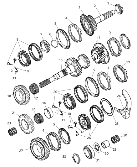 2003 Dodge Ram 3500 Gear Train of Manual Transmission Diagram 5 - Thumbnail