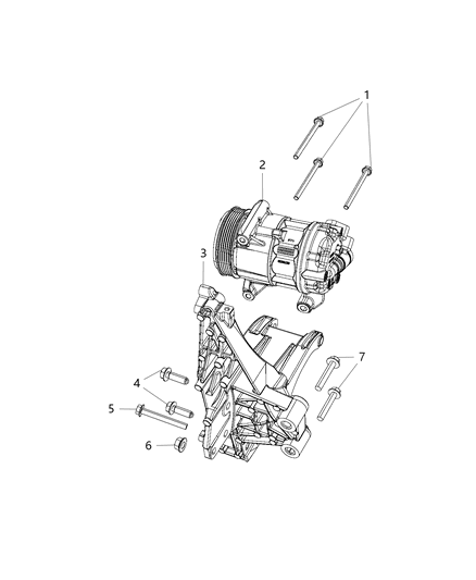 2019 Jeep Compass Bracket Alternator And Compressor Diagram for 68254563AB