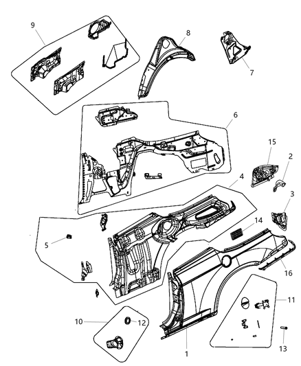 2011 Chrysler 200 Mount Bracket, Inner Driver Side Diagram for 4389831AC