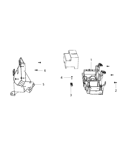 2020 Ram 3500 Cab Chassis(<10K lb.) Tray And Support, Battery Diagram