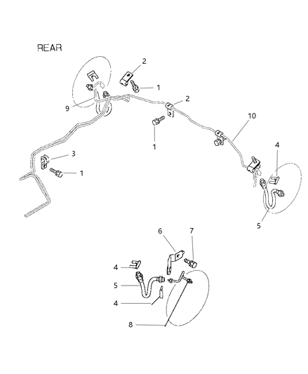 1998 Chrysler Sebring Coupe Rear Brake Lines And Hoses Diagram
