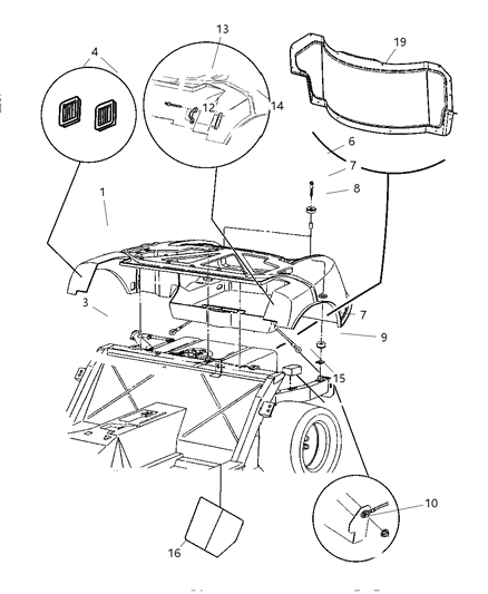 2000 Dodge Viper Rear Body Panel Diagram for 4848187AB