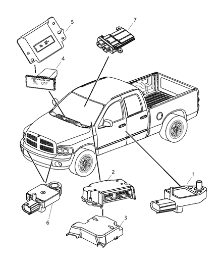 2006 Dodge Ram 1500 Module Occupant Classification Diagram for 5084006AC