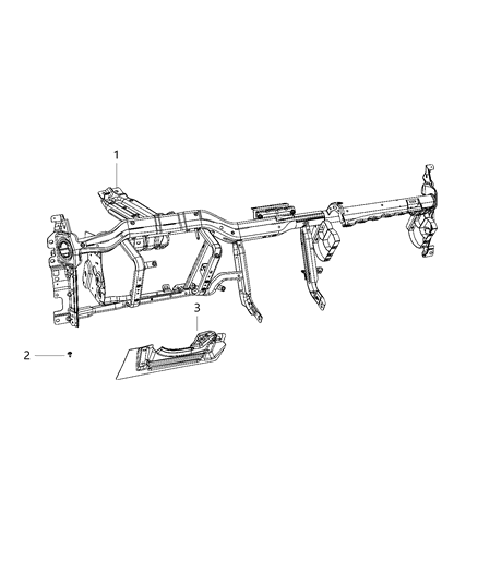 2020 Dodge Challenger Reinforcement Beam, Upper Diagram for 68175514AH