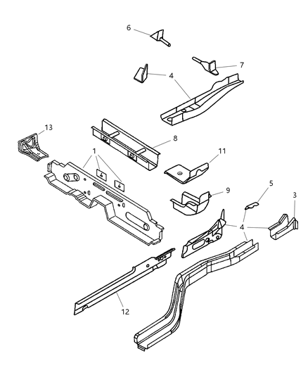 2001 Dodge Neon Support Bracket, Driver Side Diagram for 4783741