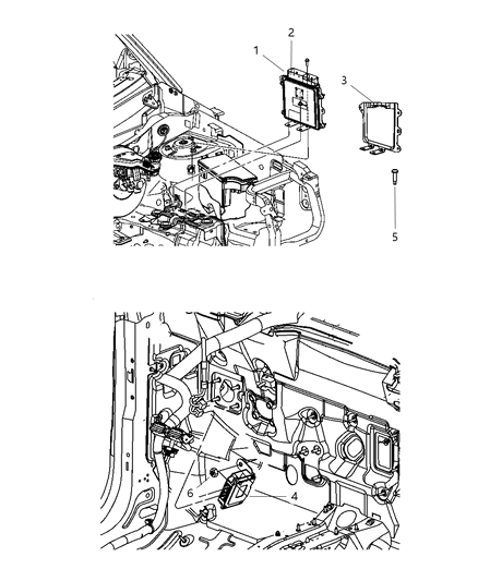 2009 Jeep Compass Module Engine Controller Diesel Diagram for 5187649AA