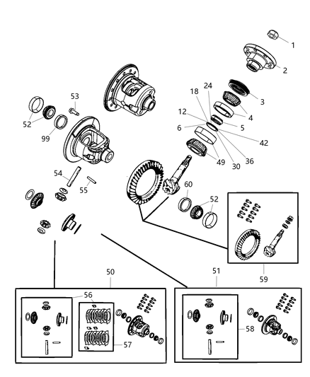 2018 Jeep Wrangler All-new Model Differential Assembly of Rear Axle; Differential And Drive Line Diagram 5 - Thumbnail