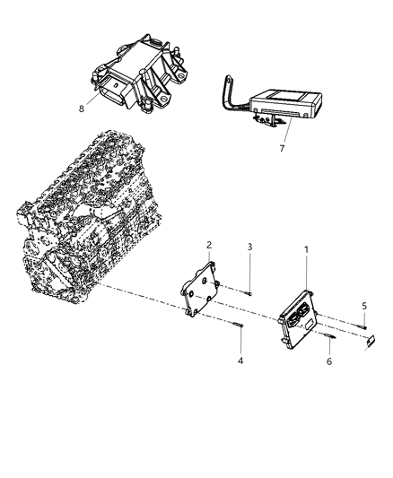 2009 Dodge Ram 3500 Module Engine Controller Diagram for 5179028AD