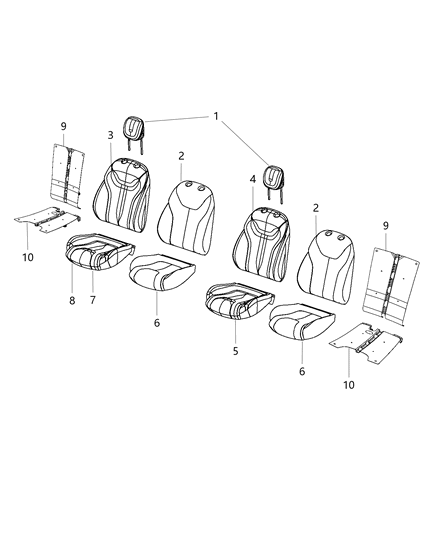 2015 Dodge Dart Seat Cushion Pad, Front Driver Side Diagram for 68229744AA