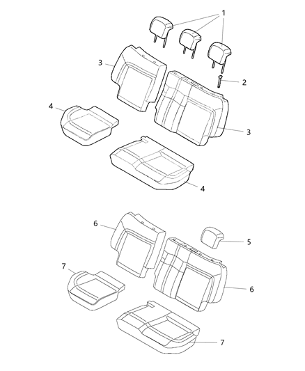 2019 Ram ProMaster City Seat Cushion Pad, Rear Passenger Side Diagram for 68289098AA