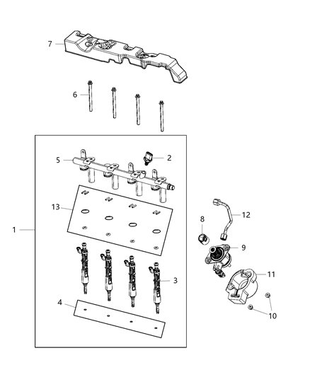 2020 Jeep Cherokee Fuel Rail & Injectors Diagram 4 - Thumbnail