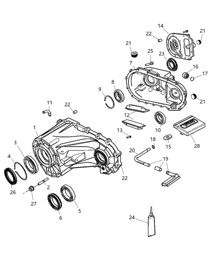 2008 Jeep Grand Cherokee Case Transfer Front Diagram for 5175982AA