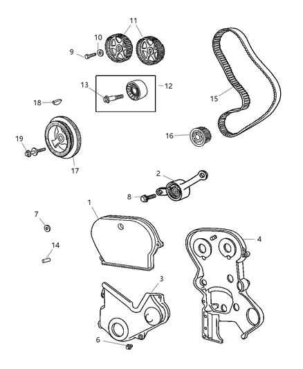 2006 Chrysler PT Cruiser Timing Belt / Chain & Cover Diagram 4 - Thumbnail