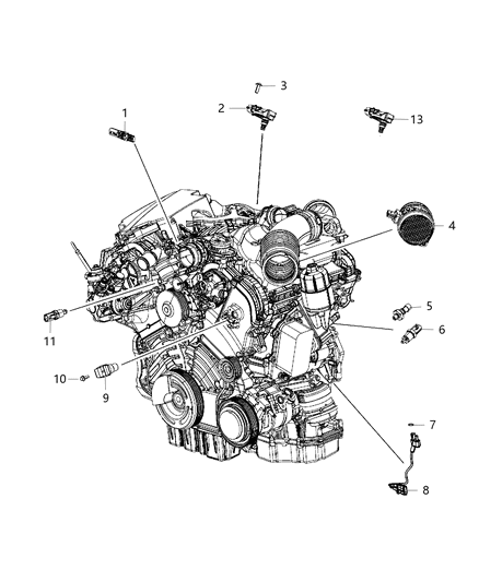 2021 Jeep Grand Cherokee Map Sensor Diagram for 68153918AA