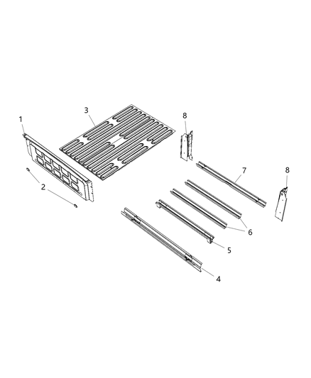 2016 Ram 1500 Pick Up Box Crossmember Diagram 1 - Thumbnail