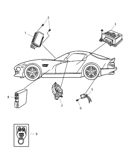 2003 Dodge Viper Module Body Controller Diagram for 4865524AF