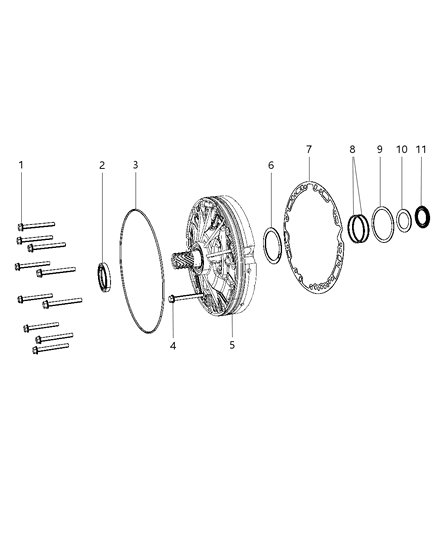 2009 Dodge Ram 5500 Bolt Hexagon Flange Head M8X1.25X71.00 Diagram for 68020052AA