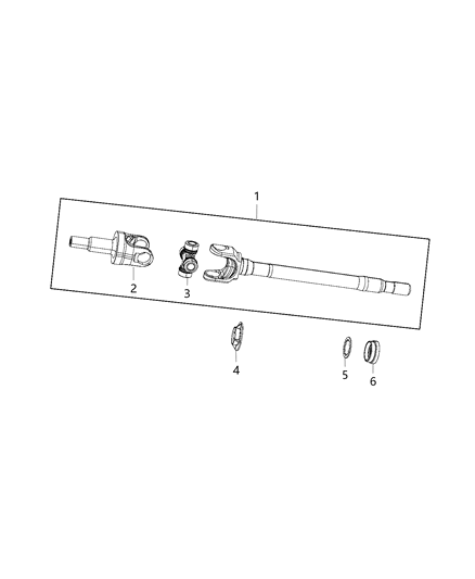 2012 Jeep Wrangler Shaft, Axle of Front Axle; Differential And Drive Line Diagram 2 - Thumbnail