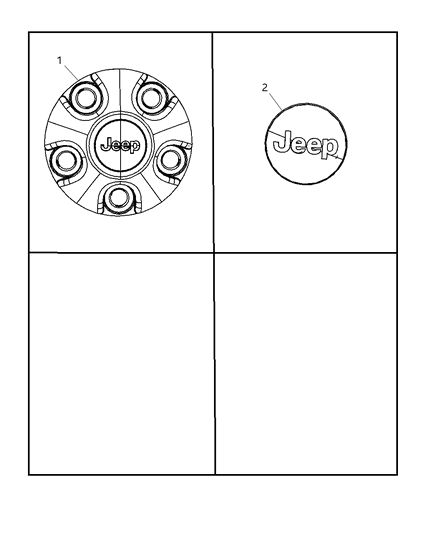 2009 Jeep Wrangler Center Caps Diagram