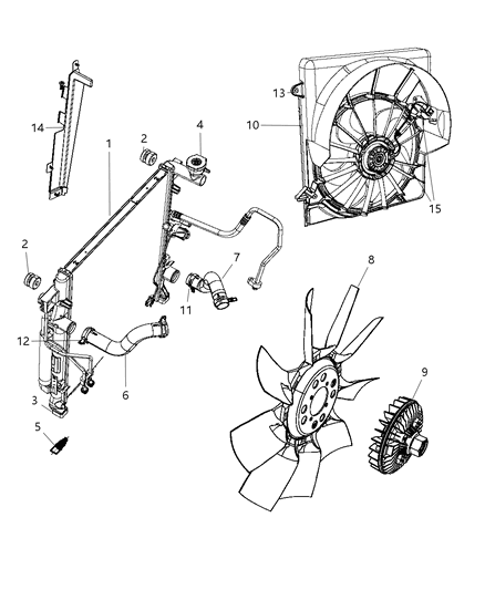 2008 Jeep Liberty Radiator & Related Parts Diagram 2 - Thumbnail