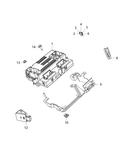 2018 Ram ProMaster 1500 Module Body Controller Diagram for 68361220AA