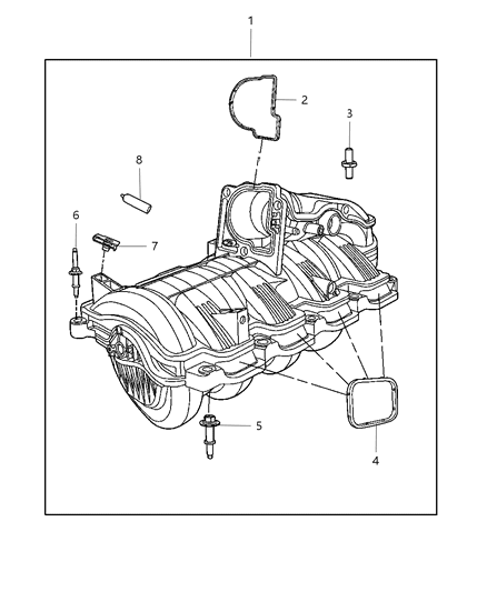 2007 Dodge Durango Intake Manifold & Mounting Diagram 2 - Thumbnail