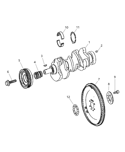 2008 Dodge Sprinter 3500 Crankshaft Gear Diagram for 68005557AA