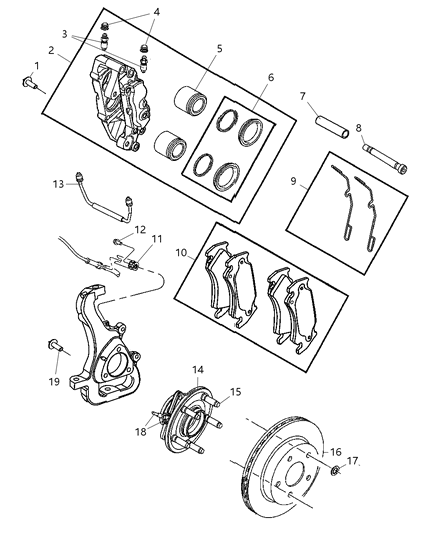 2005 Dodge Ram 1500 Front Brakes Diagram 1 - Thumbnail