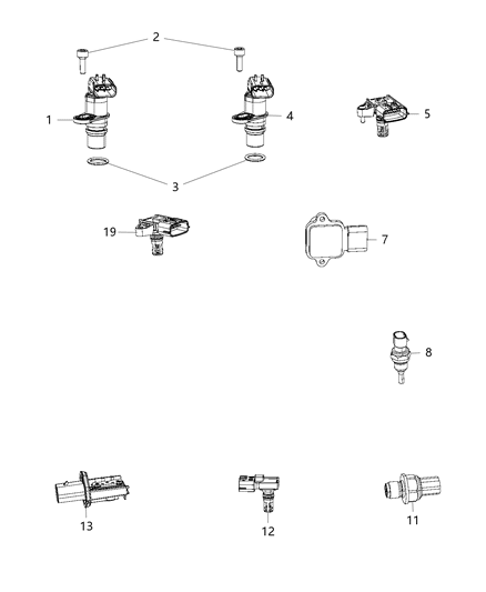 2019 Ram 3500 Pickup Sensors, Engine Diagram 2 - Thumbnail