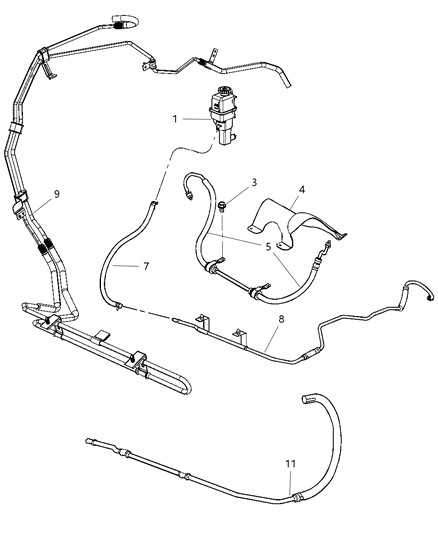 2007 Chrysler Sebring Hose Power Steering Return Diagram for 5085546AA