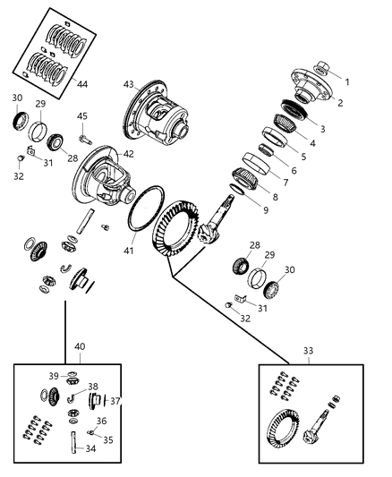2011 Ram Dakota Differential Assembly of Rear Axle; Differential And Drive Line Diagram 1 - Thumbnail