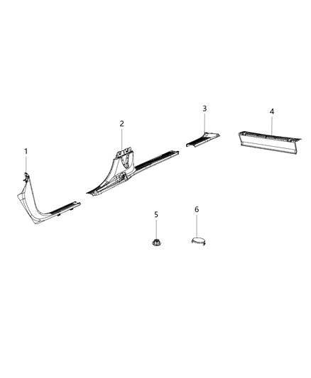 2017 Chrysler Pacifica Cowl Side Panel & Scuff Plates Diagram
