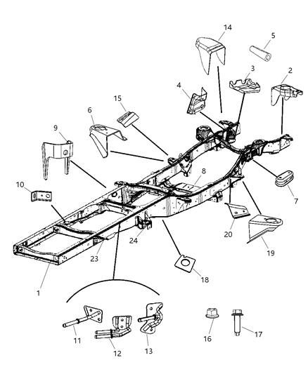 2008 Dodge Ram 3500 Gear Assembly Bolt, Front Diagram for 6104289AA