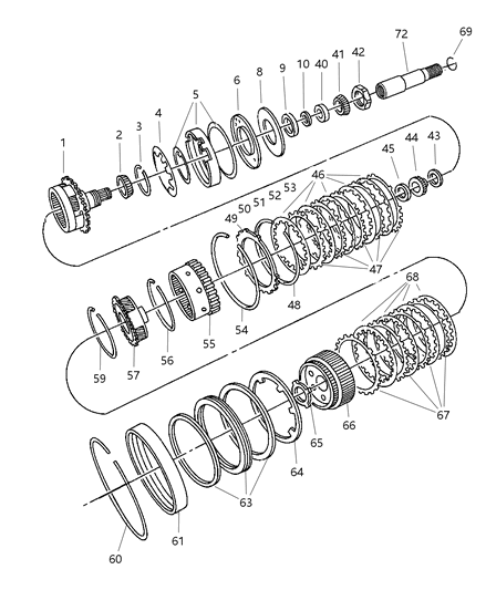 2004 Jeep Wrangler Gear Train of Automatic Transmission Diagram