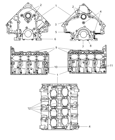 2011 Dodge Challenger Engine Cylinder Block And Hardware Diagram 2 - Thumbnail