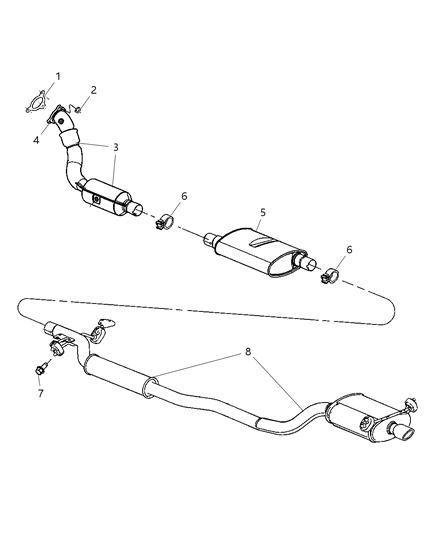 2007 Chrysler Pacifica Exhaust System Diagram 1 - Thumbnail