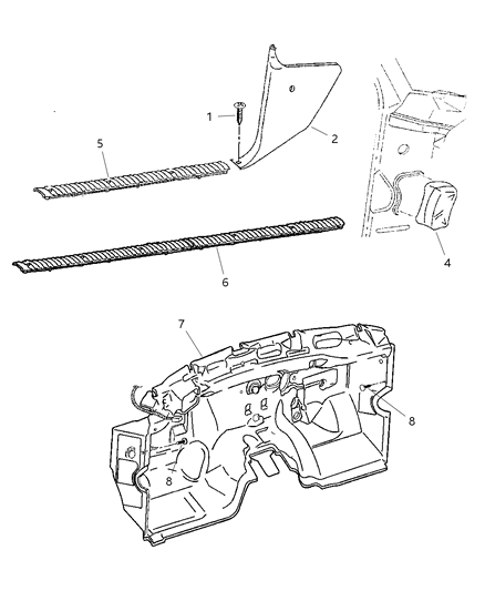 2001 Dodge Ram 1500 Insulation Diagram for 55350755AD