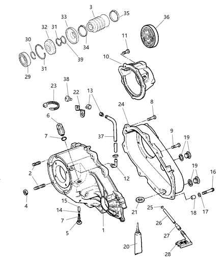 2005 Jeep Wrangler Case , Transfer & Related Parts Diagram 1 - Thumbnail