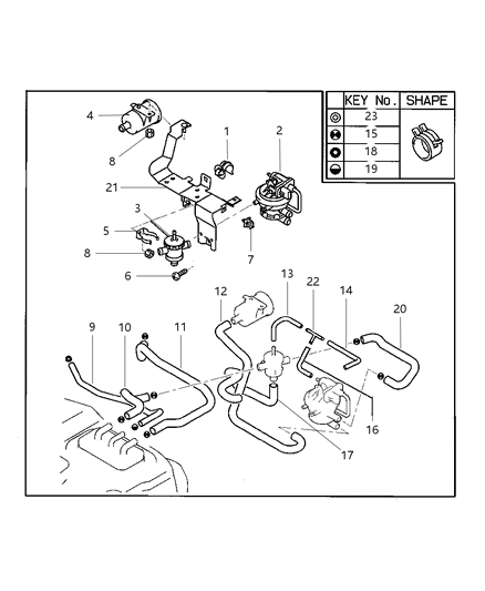 2000 Chrysler Sebring Coupe Fuel Vapor Control & Leak Detection Pump Diagram