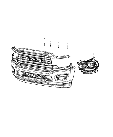 2020 Ram 2500 Lamps, Front Diagram 2 - Thumbnail