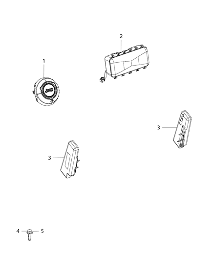 2018 Jeep Wrangler All-new Model Air Bags Front Diagram