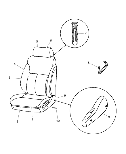 1997 Dodge Neon Front Seat Diagram 3 - Thumbnail