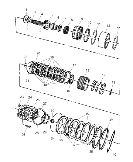 1999 Dodge Durango Clutch, Overdrive With Gear Train Diagram 2 - Thumbnail